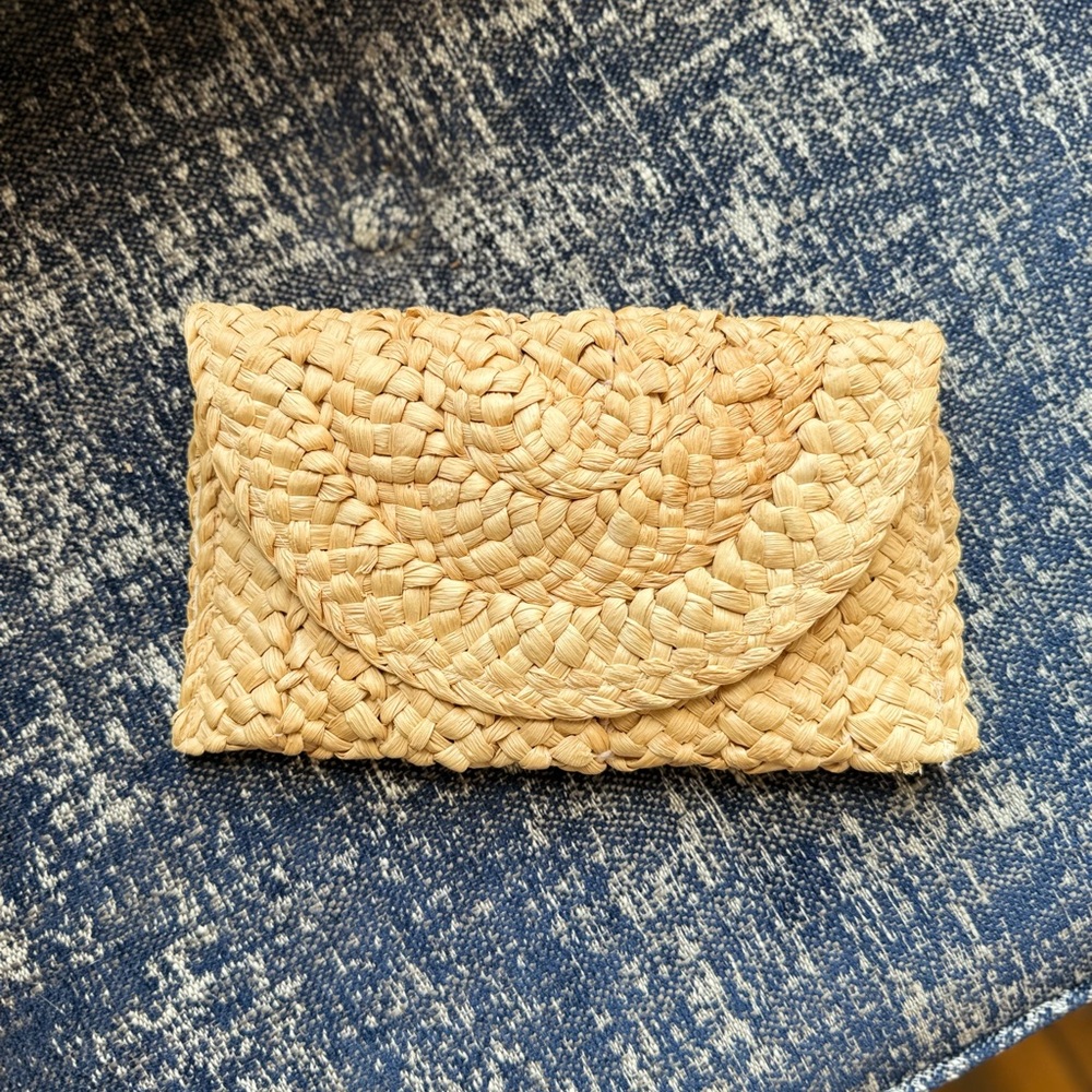 Woven Tan Clutch